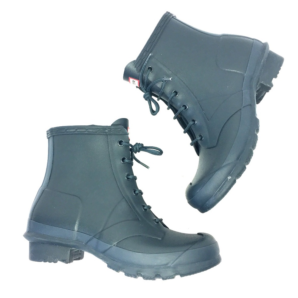 HUNTER forest green short rain boots